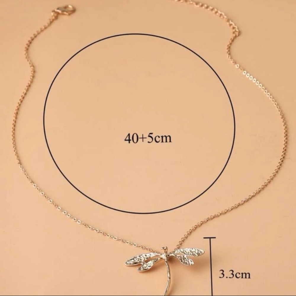 Gold Dragonfly Necklace- NWT - Picture 3 of 4